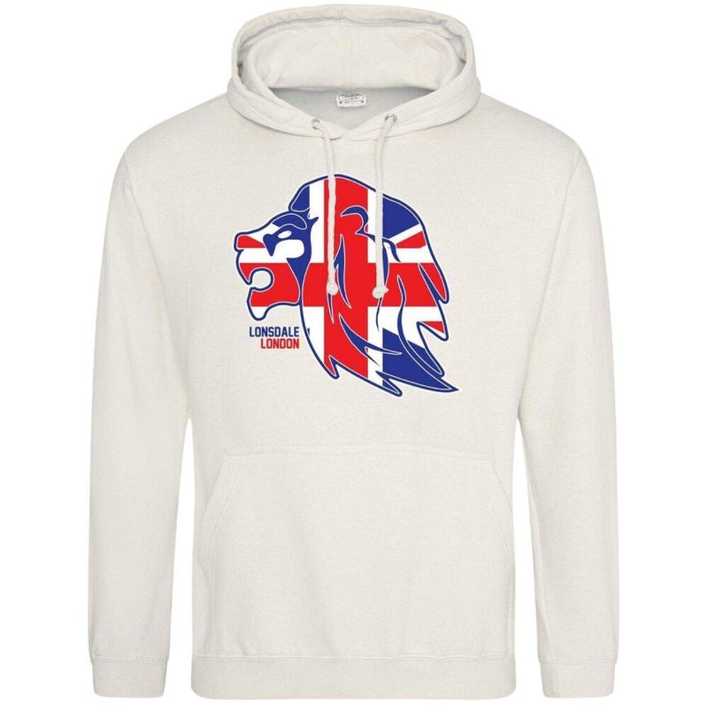 Lonsdale Mens The Original Logo Hoodie / White